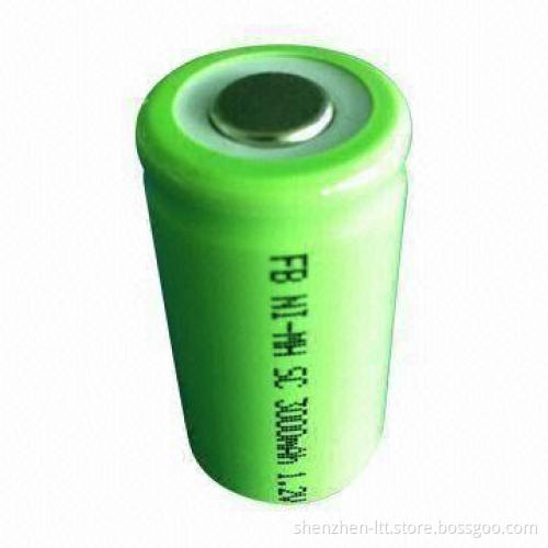 Ni-MH/Rechargeable Battery with UL, CE, ROHS certificated, 3,000mAh Capacity, Available in SC Size